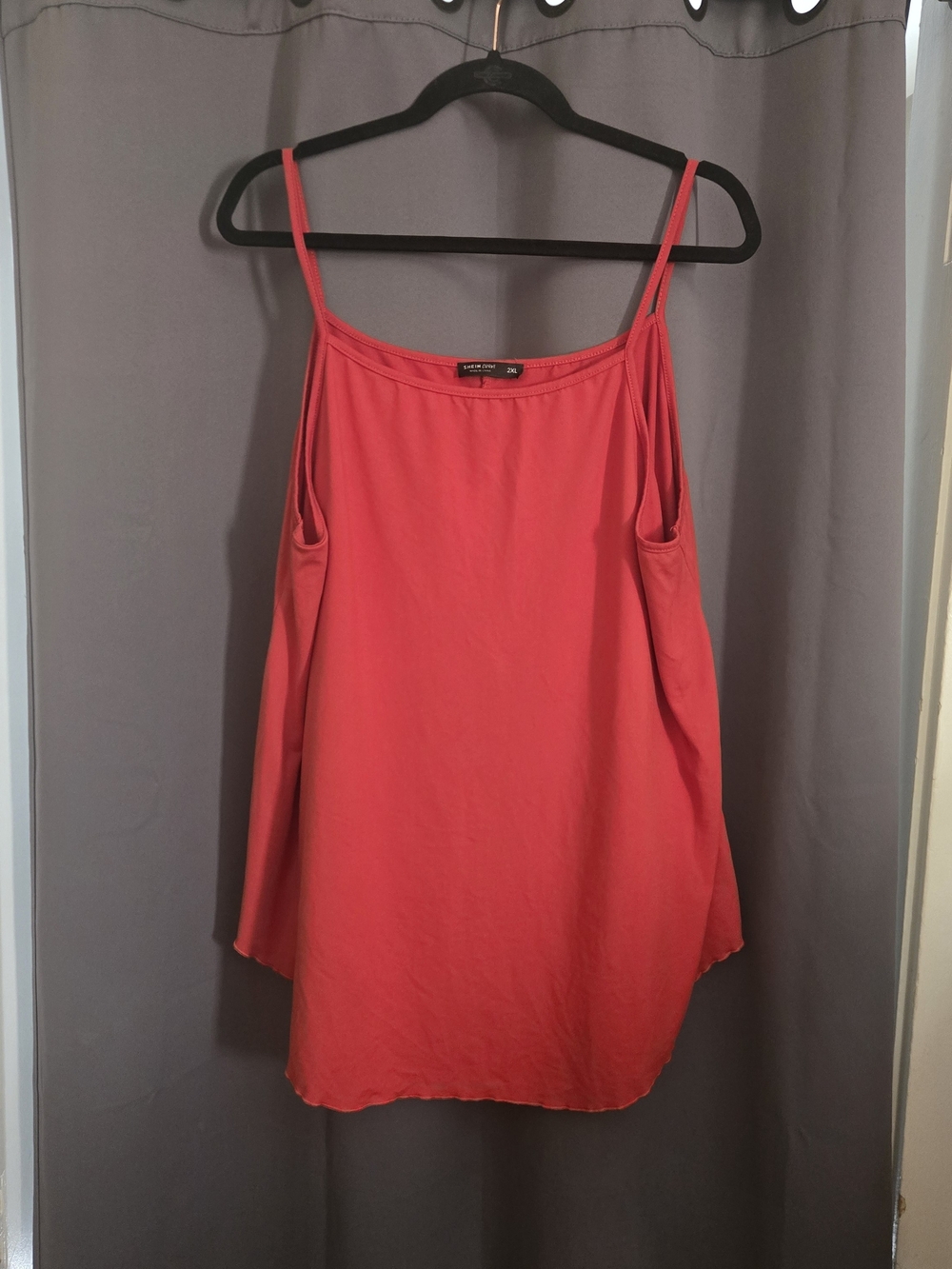 Shein 2xl Red Spaghetti-Strap Tank Top